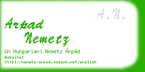 arpad nemetz business card